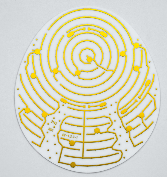 Round DPC ceramic substrate for sensor and microelectronics applications
